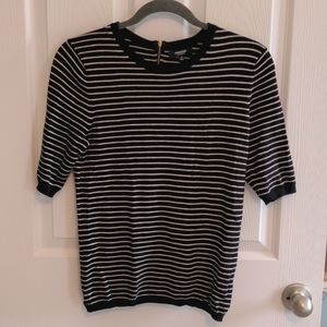 Navy striped Short-sleeved Sweater